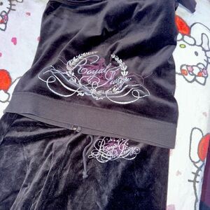 Vintage Juicy Couture Black Velour tracksuit